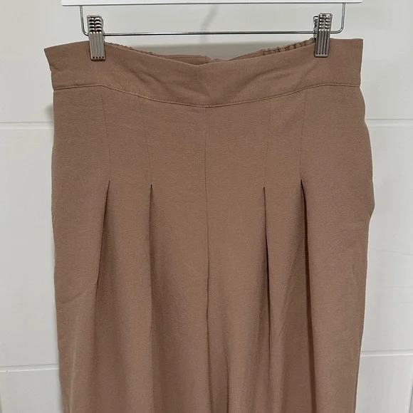 Laura Byrnes XL High-Waist Pleated Midi Skirt — Taupe - Picture 1 of 5